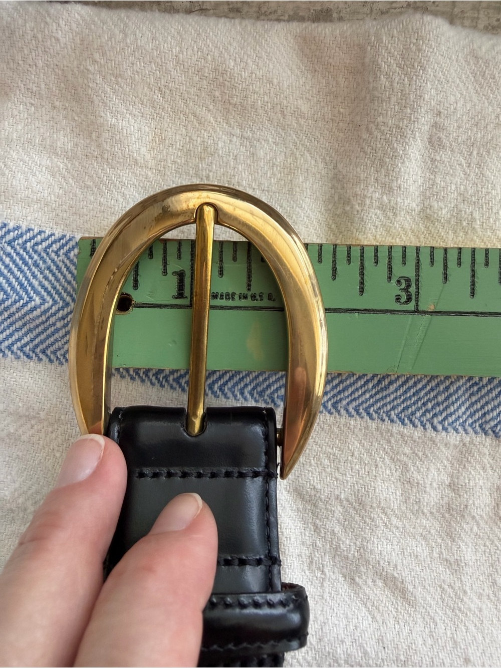 COACH Belt Size M Brass Hardware Black Leather Made in Italy 35”